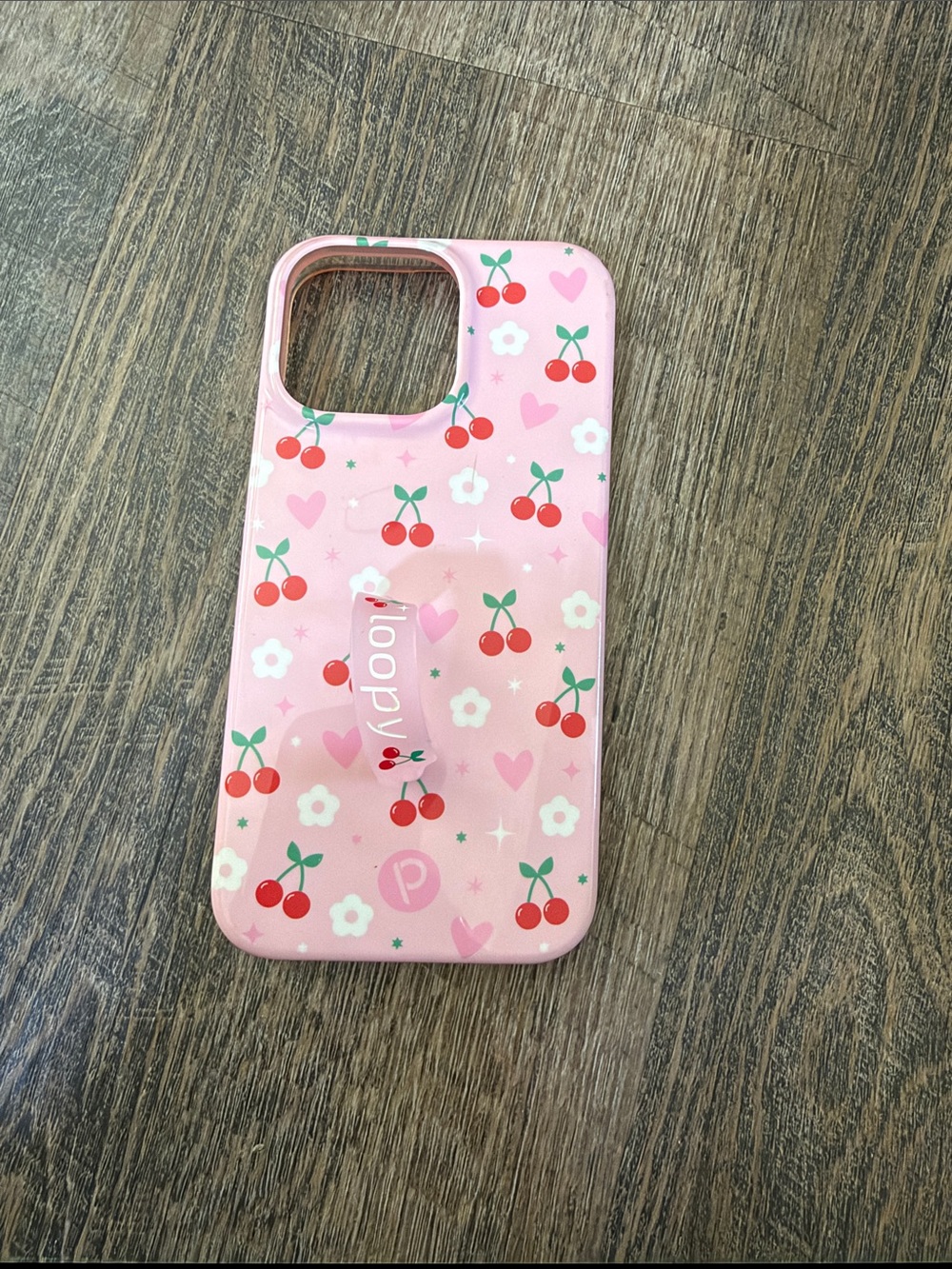 Pink Cherry Pattern Loopy Phone Case 16 Pro Max